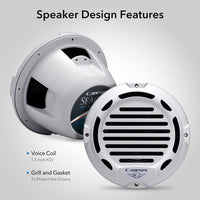 Cadence SQW10W 10″ White Marine Subwoofer  (Single) Cadence