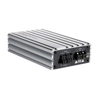 Silver electronic amplifier on a white background