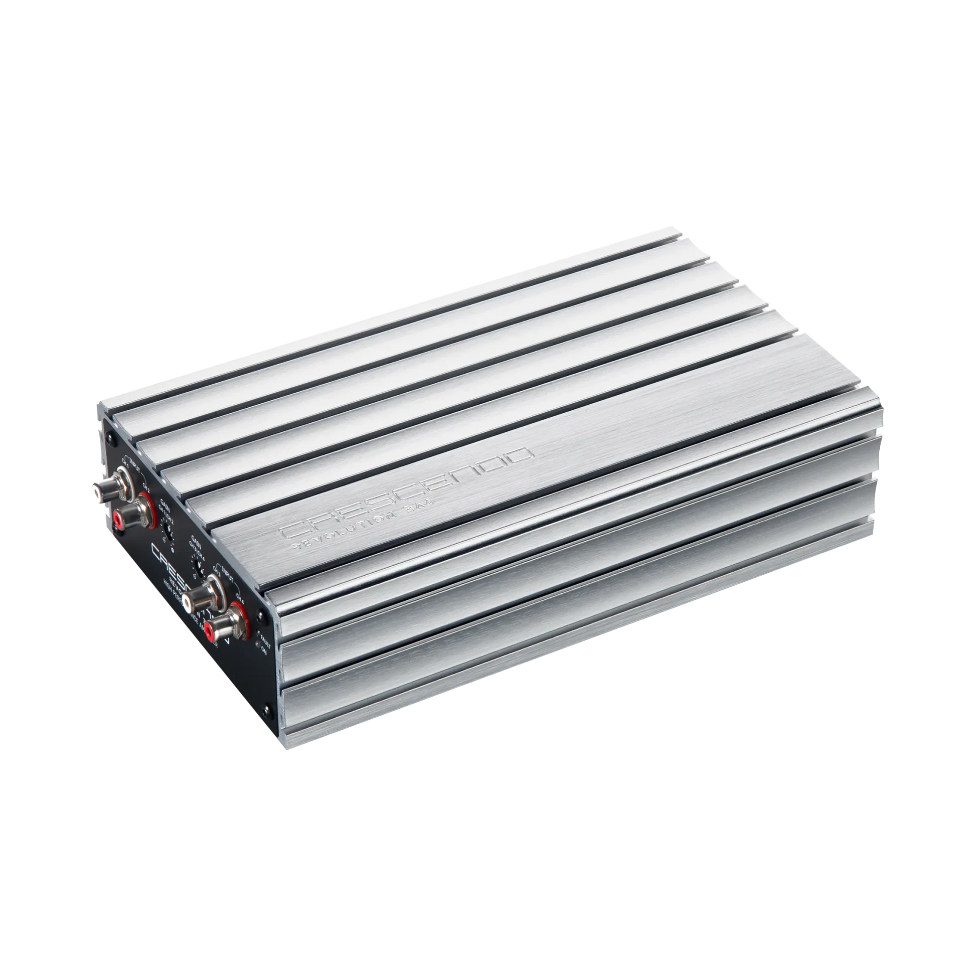 Silver amplifier on a white background