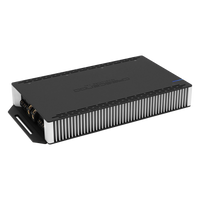 Black electronic device with text on a white background