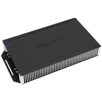 Car audio amplifier with 'Creescendo' branding on a white background