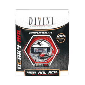 Divini DCAK4-ANL 4 gauge amplifier kit package, 100% OFC copper