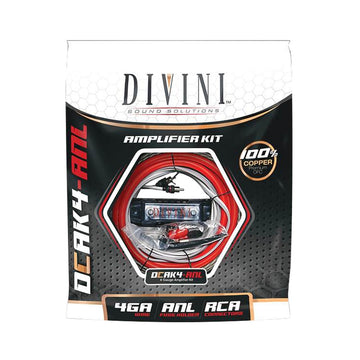 Divini DCAK4-ANL 4 gauge amplifier kit package, 100% OFC copper