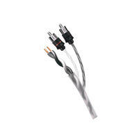Cutaway of a Divini twisted pair RCA cable showing the copper conductors inside the PVC jacket