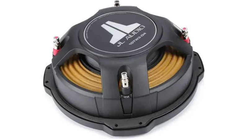 Car subwoofer with JL Audio logo on a white background