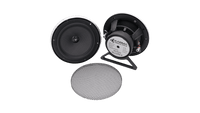 A pair of black and silver KAPMA Allure 6 inch midbass speakers shown disassembled, with one speaker face, the other showing the internal cone and backplate, and a separate circular metal grille on a white background.