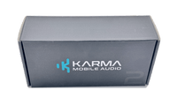 Karma Mobile Audio product packaging box on a white background