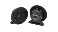 Two black Karma Mobile Audio 2 inch wideband car speakers shown from the front and side on a white background.
