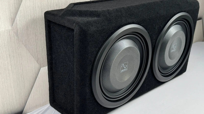 Loaded Dual Wavtech thinPRO12 Subwoofers - Proline - X Micro Series Sealed Enclosure|Audio Intensity|Audio Intensity