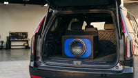 Large camera or sensor in a vehicle's open trunk