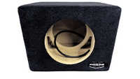 Car subwoofer enclosure with ported design on a white background