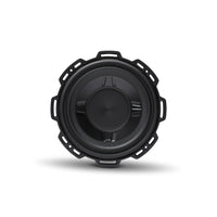 Rockford Fosgate P3S 10 front view without the trim ring, showing the StampCast basket and slotted FlexFit mounting holes