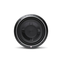 Rockford Fosgate Punch P3S 10 inch shallow subwoofer, front view with the diamond-cut trim ring and anodized aluminum cone
