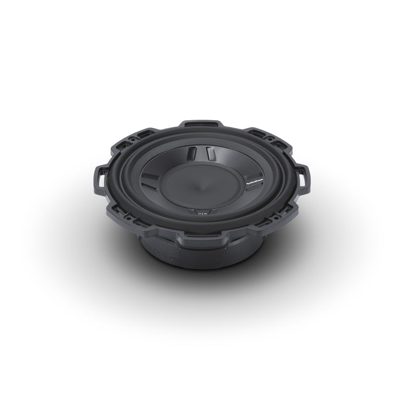 Rockford Fosgate P3S 10 from a low front angle without the trim ring