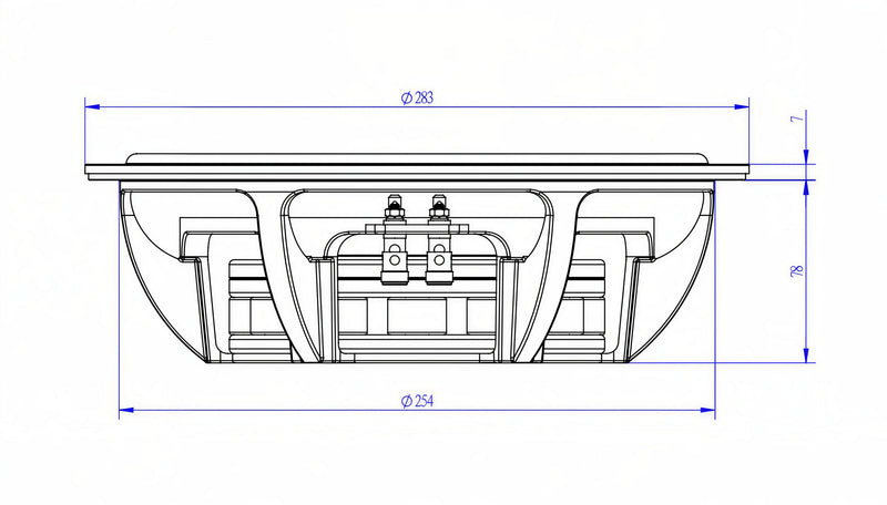 Stereo Integrity BM-11 mechanical drawing of the side profile with dimensions