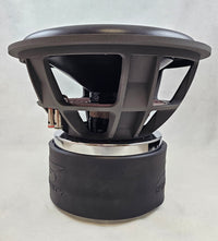 Stereo Integrity HST-15 side profile of the cast basket and tall stacked motor