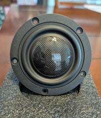 Stereo Integrity M350 Carbon midrange, front view of the carbon fiber dome