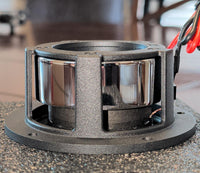 Stereo Integrity M350 Carbon midrange, rear three-quarter view of the basket windows and motor