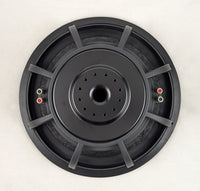 Stereo Integrity SQL 15 subwoofer, rear view of the motor and spring-loaded terminals