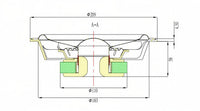 Stereo Integrity TM8 cross-section drawing with mounting dimensions