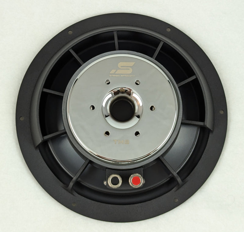 Stereo Integrity TM8 midbass, rear view of the motor and terminals
