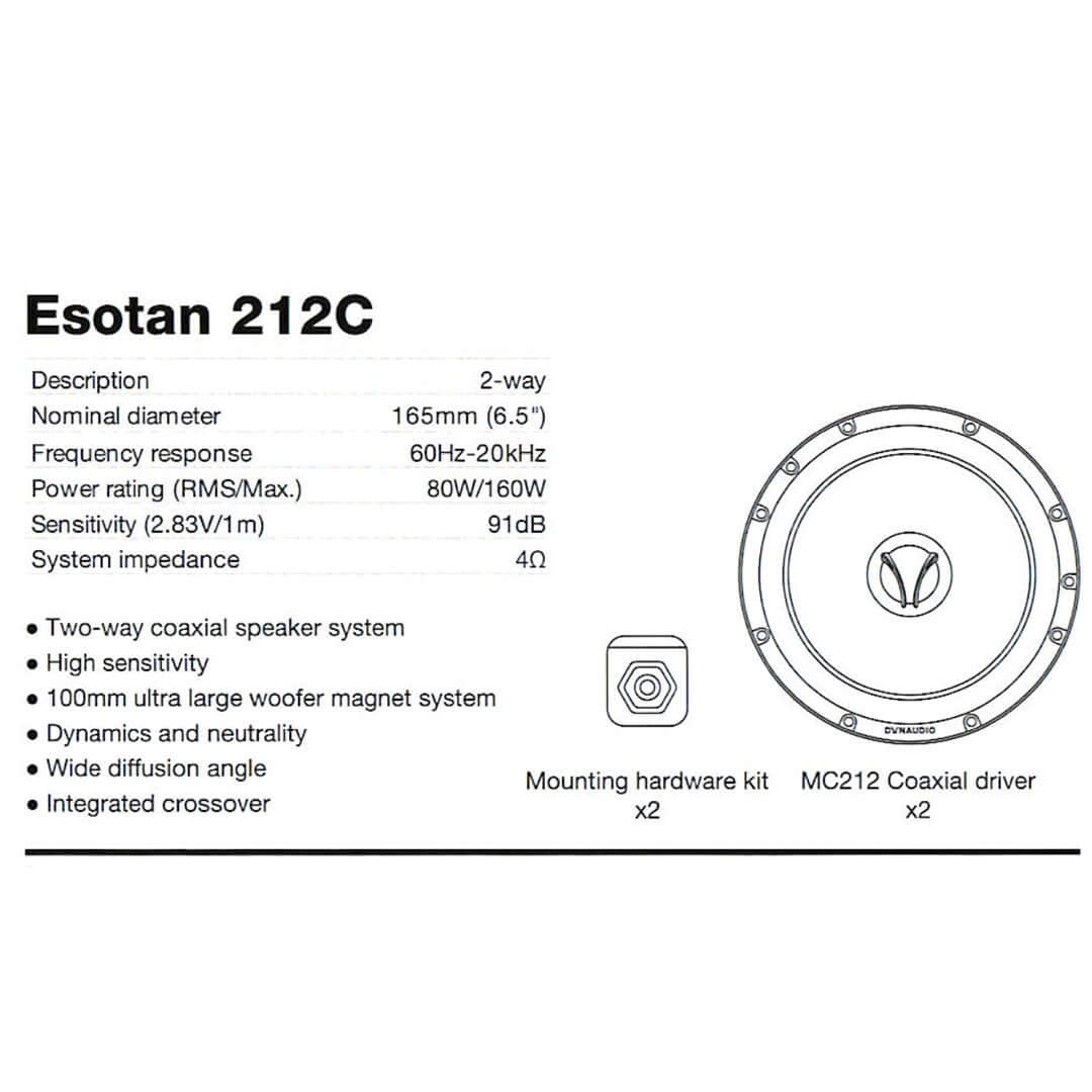 Dynaudio Estotan 212C 2-Way Coaxial Set|Dynaudio|Audio Intensity