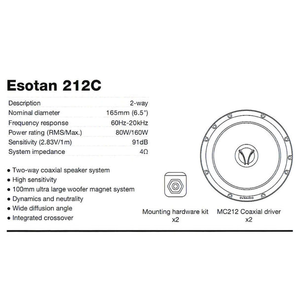 Dynaudio Esotan 212C 2-Way Coaxial Set - alternate view