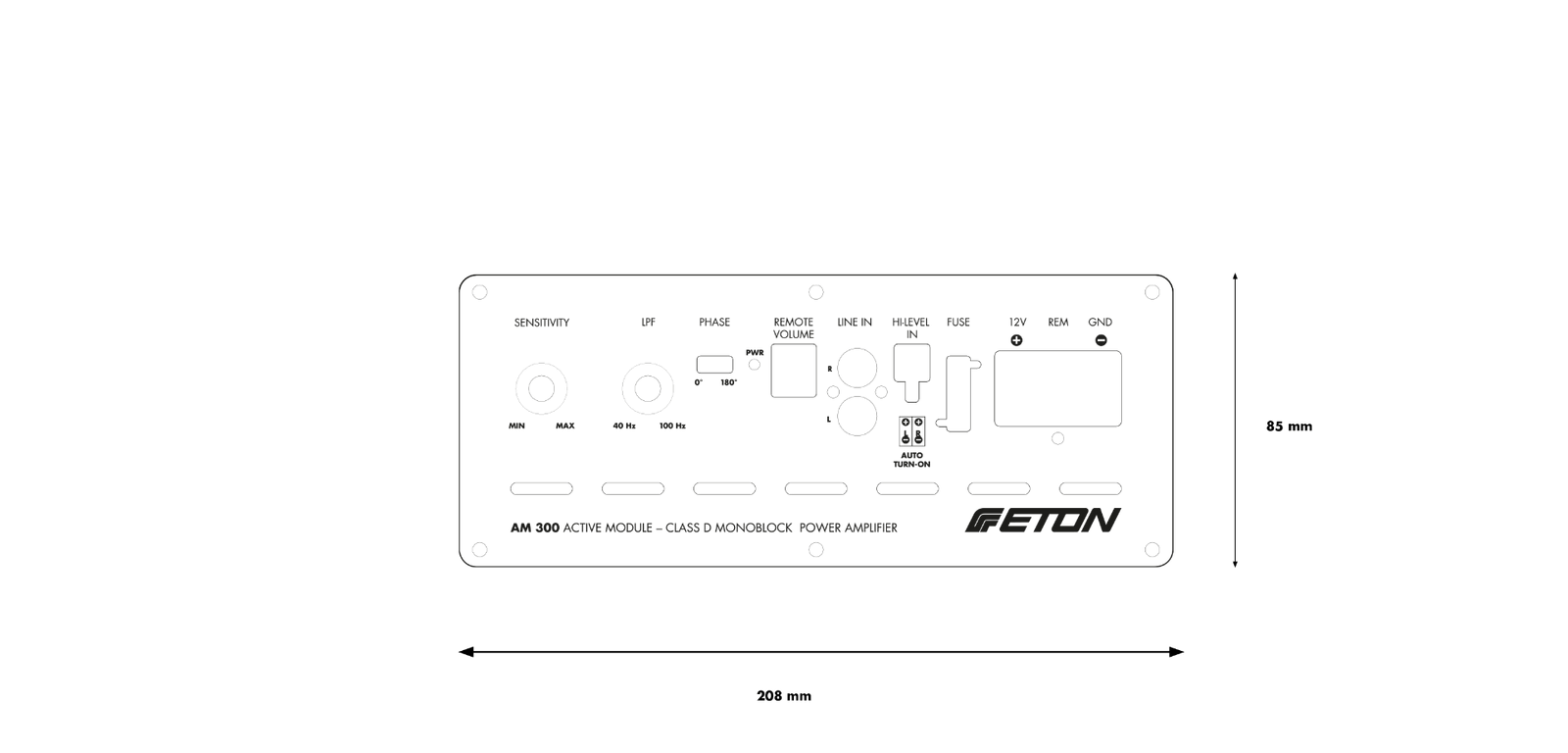 Amplificador para coche Subwoofer ETON AM300 Plug & Play